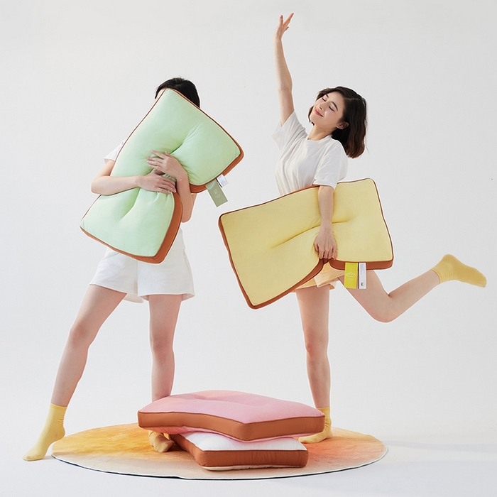 91家纺网 家纺一手货源 找家纺 安莱生活 2024新款5A抗菌早餐派创意系列枕芯-中枕-吐司枕 绿色48*74cm一只