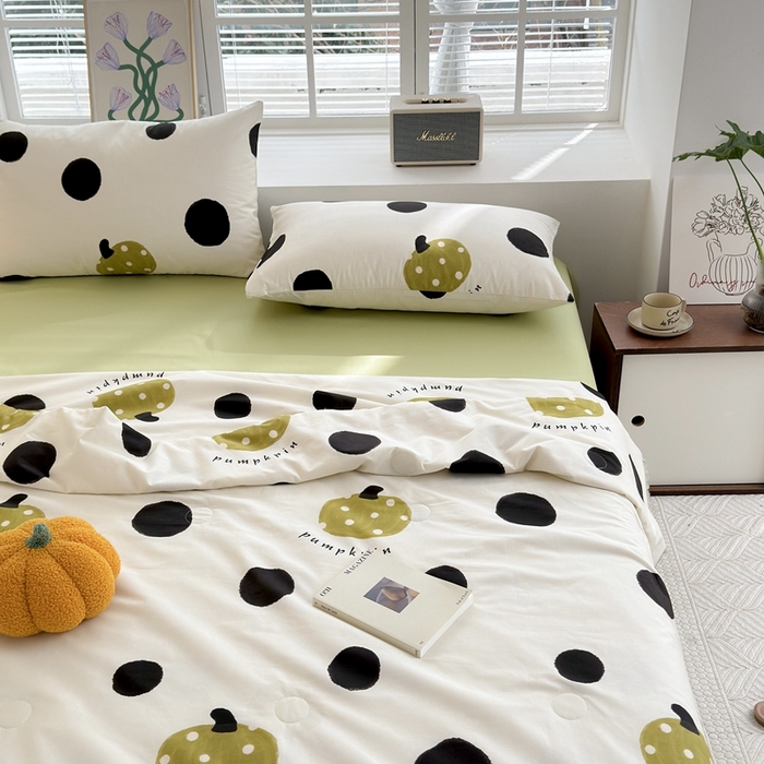 91家纺网 家纺一手货源 找家纺 星期八 2024新款全棉夏被四件套 小南瓜