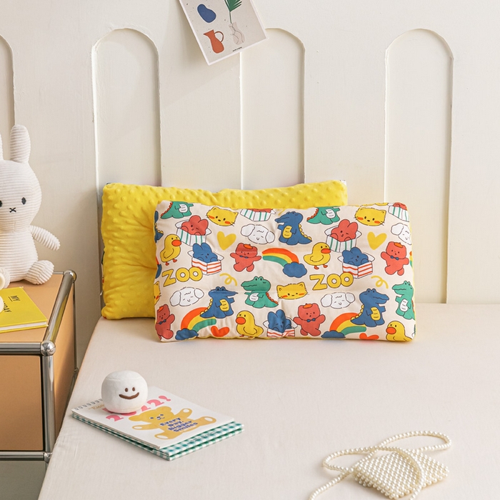 91家纺网 家纺一手货源 找家纺 芯元素 2024新款儿童全棉豆豆枕 动物乐园