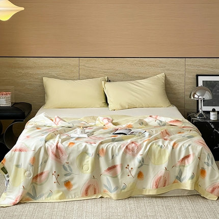 91家纺网 家纺一手货源 找家纺 顾里 2024新款60支天丝莱赛尔夏被 芭乐玉