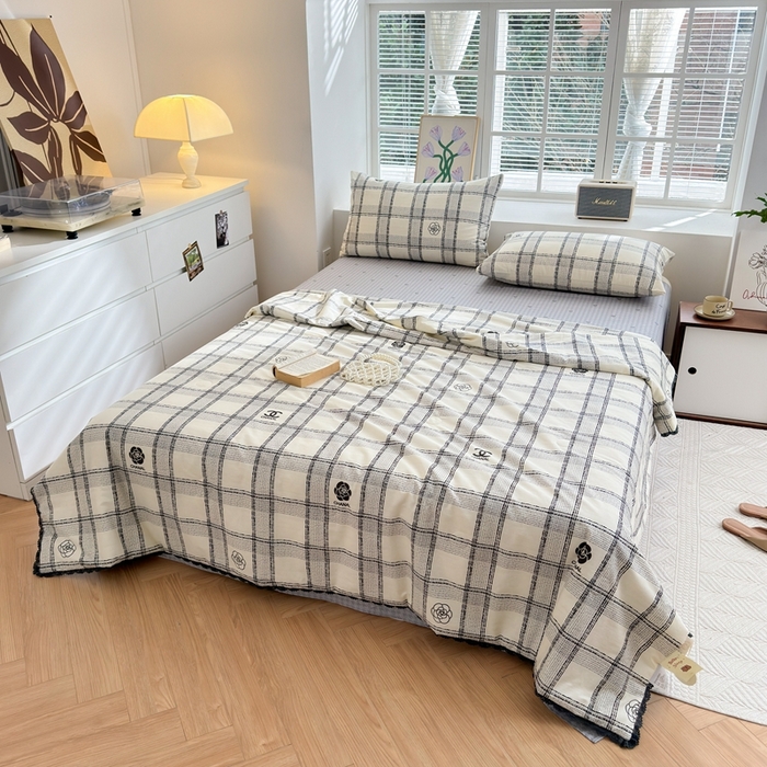 91家纺网 家纺一手货源 找家纺 星期八 2024新款全棉夏被四件套 奈香