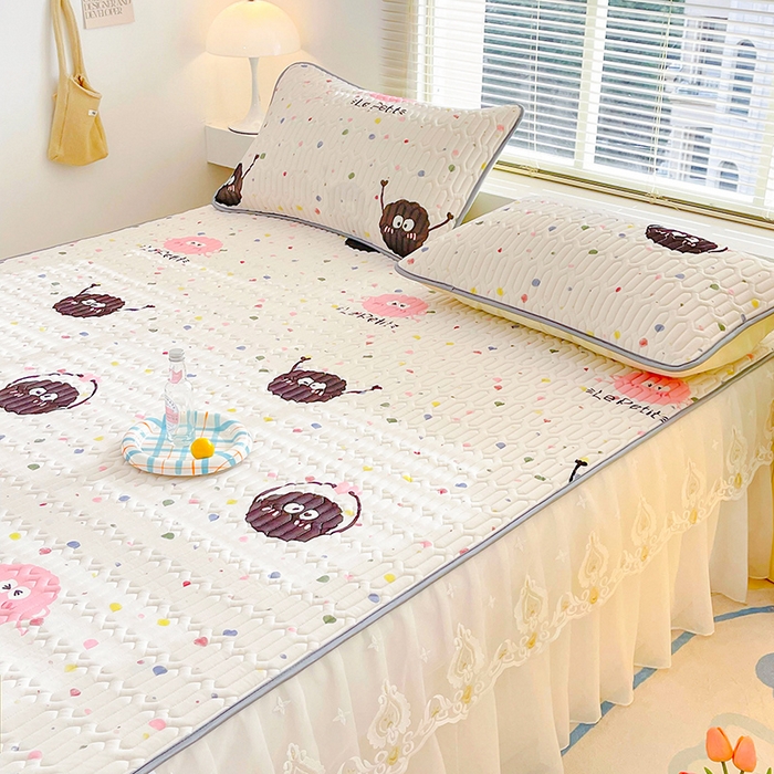 91家纺网 家纺一手货源 找家纺 米帛家纺 2024新款A类凉感丝卡通乳胶凉席 彩色煤球