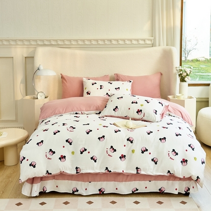 91家纺网 家纺一手货源 找家纺 富之航家纺 2024新款提花泡泡棉四件套 公仔