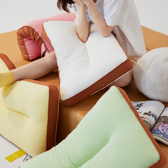 91家纺网 家纺一手货源 找家纺 安莱生活 2024新款5A抗菌早餐派创意系列枕芯-中枕-吐司枕 绿色48*74cm一只