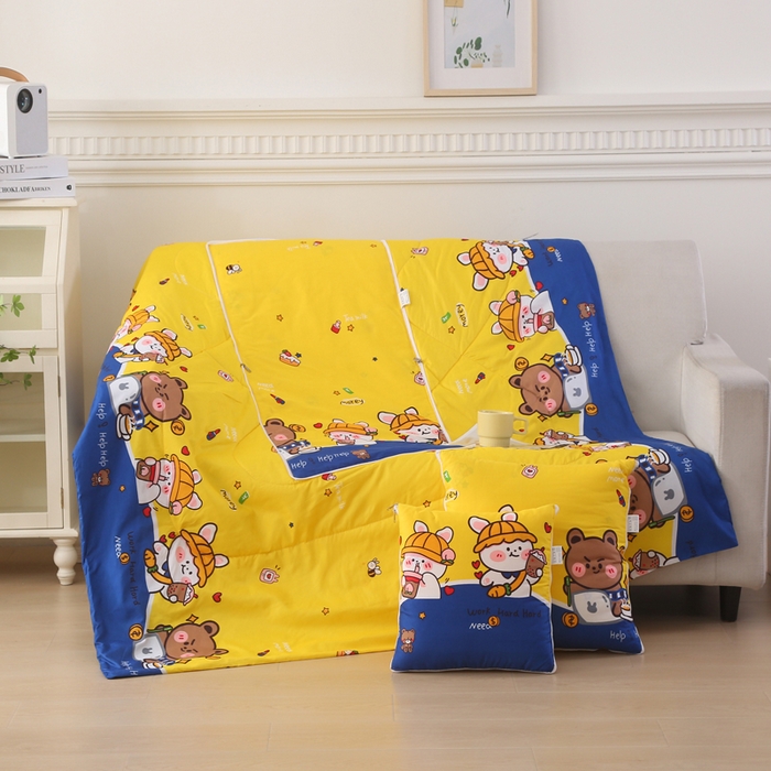 91家纺网 家纺一手货源 找家纺 铭宣家居 2025新增花型 亲肤柔软棉被抱枕被 甜心生活