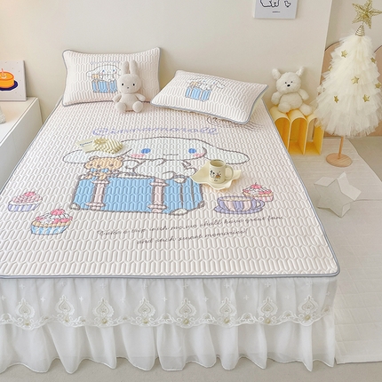 91家纺网 家纺一手货源 找家纺 （总）米帛家纺 2024新款大版三丽鸥A类凉感丝乳胶凉席-床裙款