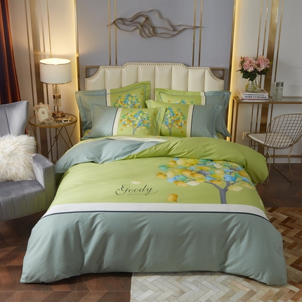 91家纺网 家纺一手货源 找家纺 （总）启航家居 2025春夏直播爆款全棉大版印花四件套