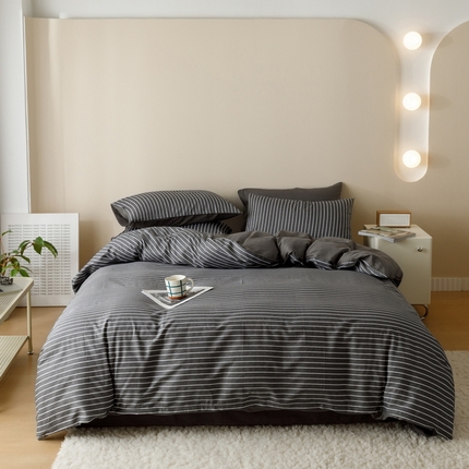 91家纺网 家纺一手货源 找家纺 蓝邻家纺 2024新款全棉印花简约系列四件套 慕尼