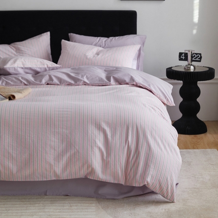 91家纺网 家纺一手货源 找家纺 （总）卡巴伦家纺 2024新款全棉A类色织水洗棉四件套-千雪缘