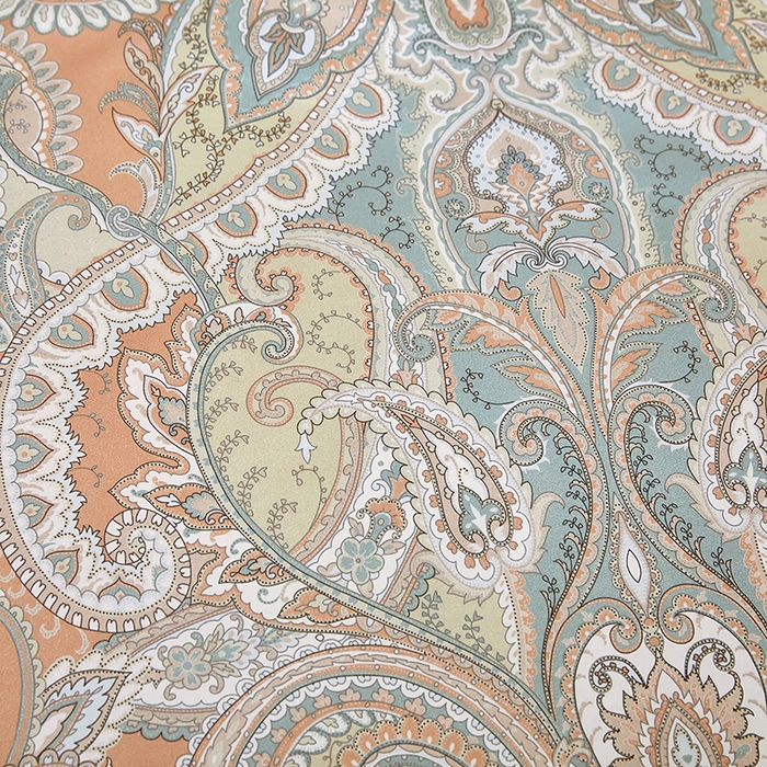 91家纺网 家纺一手货源 找家纺 雲归梦 2024新款全棉铂金棉数码印花四件套 凝远 桔