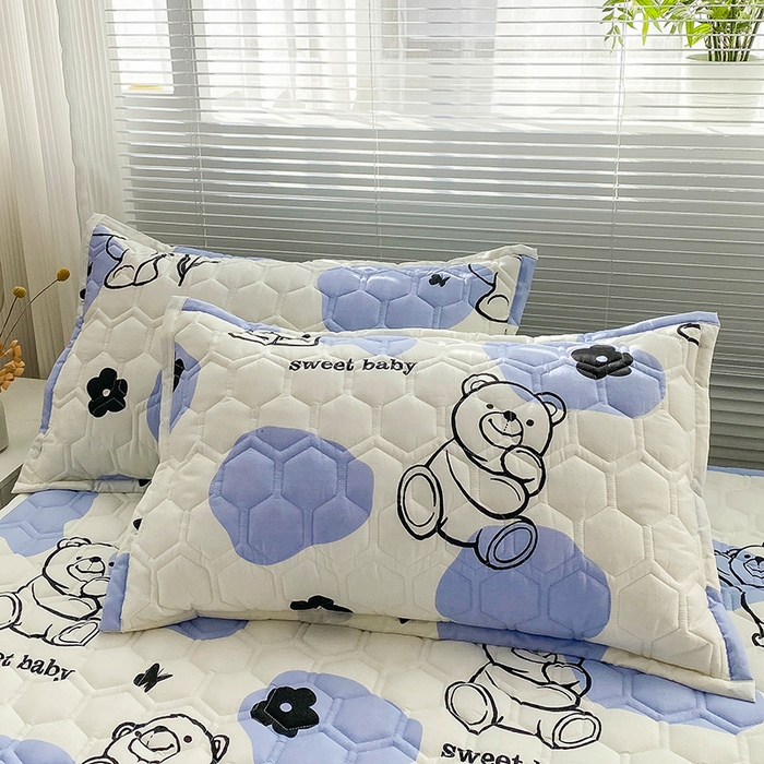 91家纺网 家纺一手货源 找家纺 恋绒家纺 2025新款A类纯棉（隔尿 防水）抗菌软床垫 奶油小熊