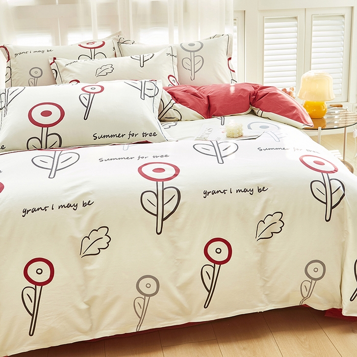 91家纺网 家纺一手货源 找家纺 雲归梦 2024新款全棉活性13372印花四件套 纯真 米