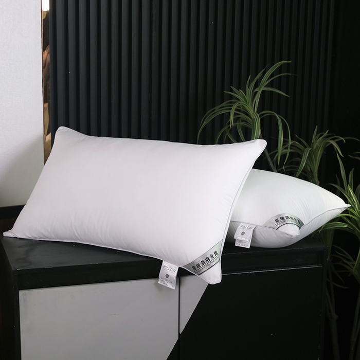 91家纺网 家纺一手货源 找家纺 （总）宜眠家纺 2024新款酒店枕芯全棉纯白酒店枕头羽丝棉45*75cm