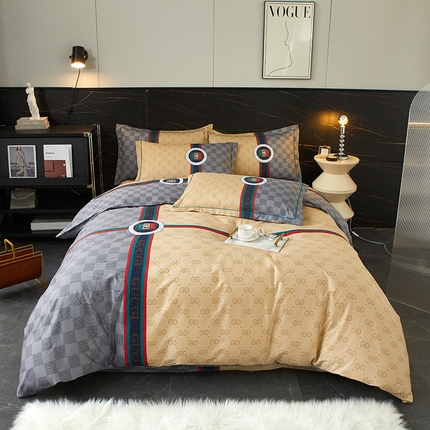 启航家居 2025春夏直播爆款全棉大版印花四件套 绅士品格