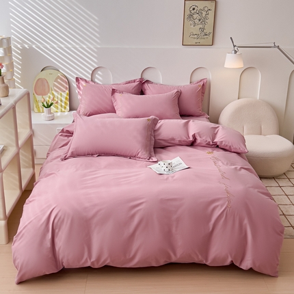 91家纺网 家纺一手货源 找家纺 （总）U品汇 A类全棉色织水洗棉刺绣花四件套纯棉100%床单被套