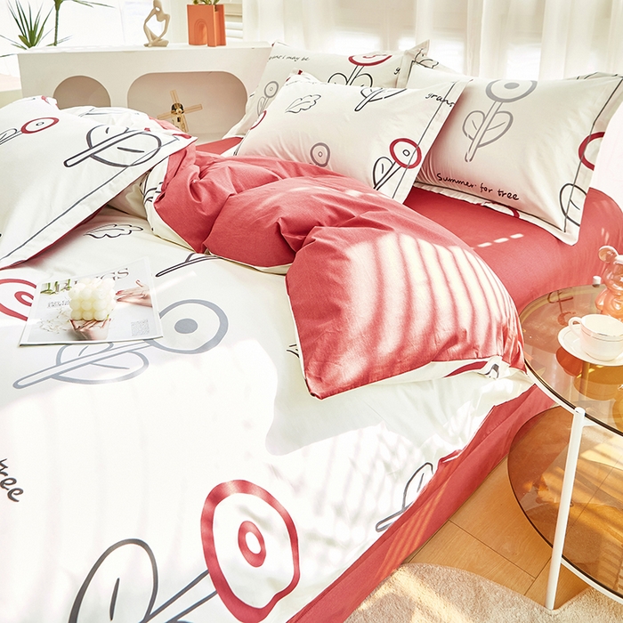 91家纺网 家纺一手货源 找家纺 雲归梦 2024新款全棉活性13372印花四件套 纯真 米