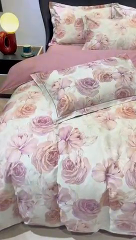 91家纺网 家纺一手货源 找家纺 雲归梦 2024新款全棉铂金棉数码印花四件套 步步生莲