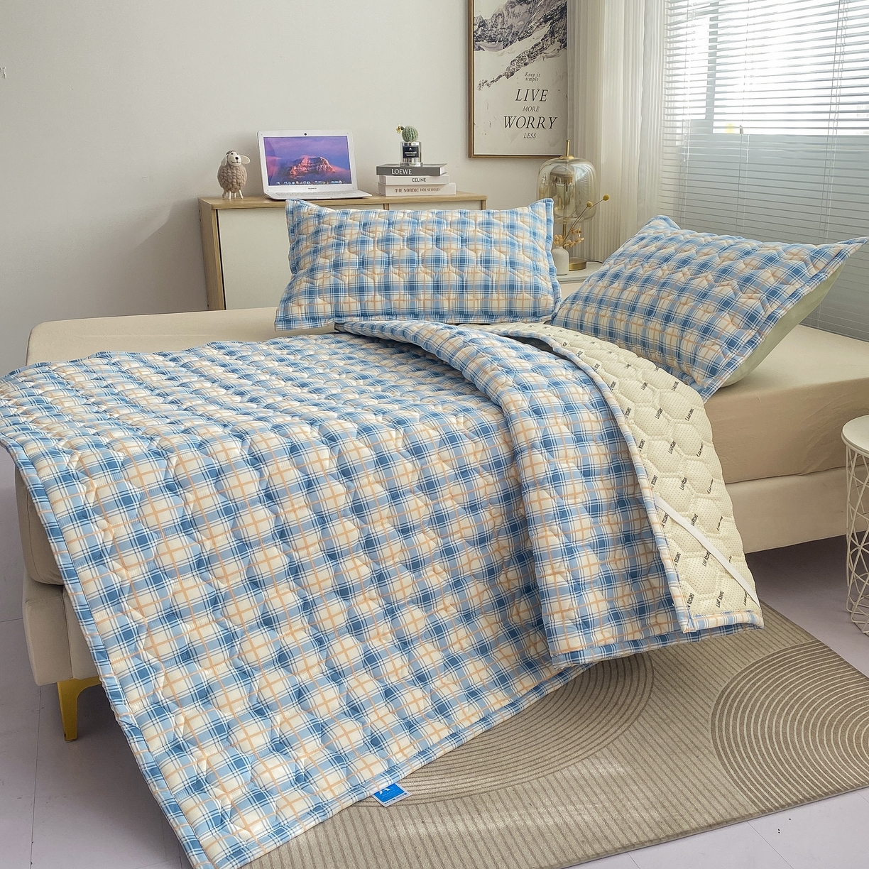 91家纺网 家纺一手货源 找家纺 恋绒家纺 2025新款A类纯棉（隔尿 防水）抗菌软床垫 寻彩空间