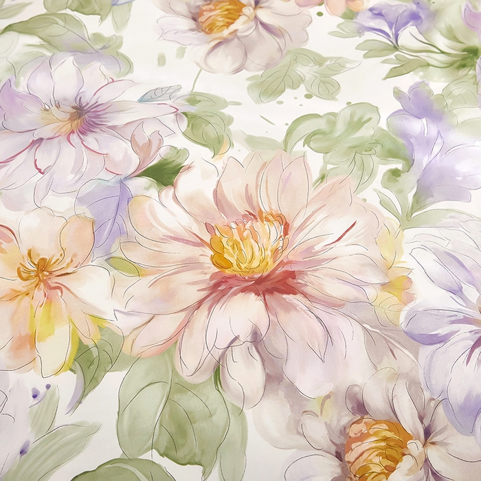 91家纺网 家纺一手货源 找家纺 雲归梦 2024新款全棉铂金棉数码印花四件套 花的旅途 粉