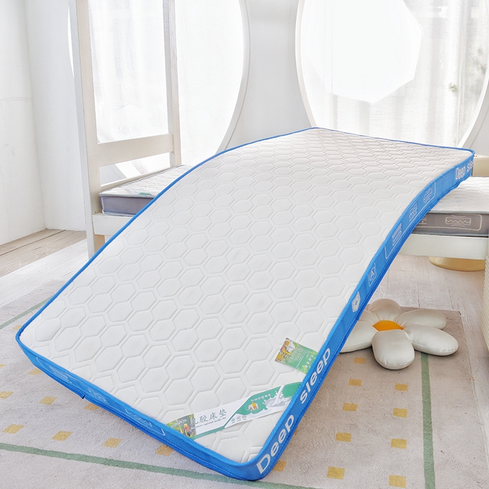 91家纺网 家纺一手货源 找家纺 张先生2024针织牛奶丝透气网立体乳胶床垫学生床垫 深睡-蓝白