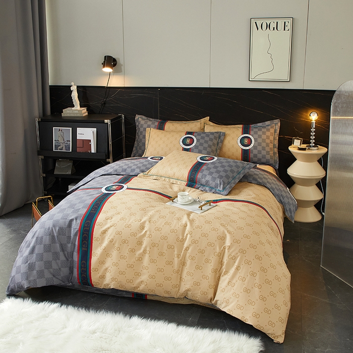 91家纺网 家纺一手货源 找家纺 启航家居 2025春夏直播爆款全棉大版印花四件套 绅士品格