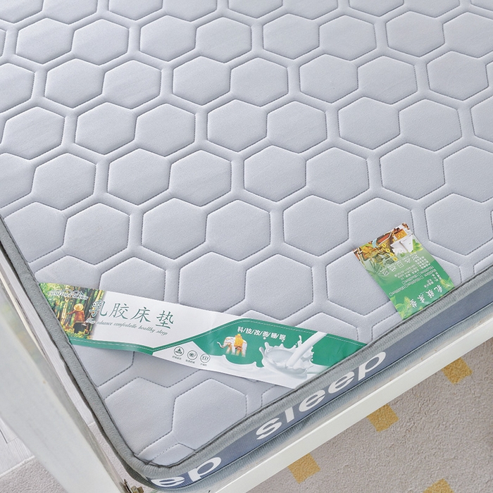 91家纺网 家纺一手货源 找家纺 张先生2024针织牛奶丝透气网立体乳胶床垫学生床垫 深睡-灰白
