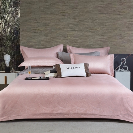 91家纺网 家纺一手货源 找家纺 时亿家居 2024新款色织厚织提花长绒棉四件套-凯悦 凯悦-甜蜜粉