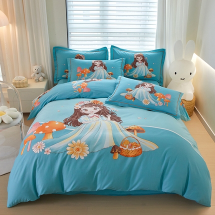 91家纺网 家纺一手货源 找家纺 （总）启航家居 2025春夏直播爆款全棉大版印花四件套