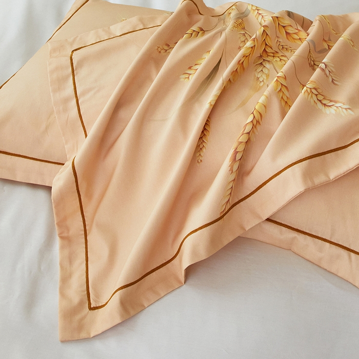 91家纺网 家纺一手货源 找家纺 启航家居 2025春夏直播爆款全棉大版印花四件套 麦言米