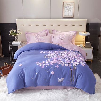 91家纺网 家纺一手货源 找家纺 （总）启航家居 2025春夏直播爆款全棉大版印花四件套