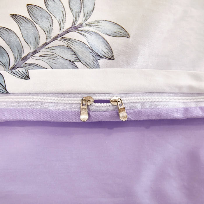 91家纺网 家纺一手货源 找家纺 雲归梦 2024新款全棉铂金棉数码印花四件套 花意飘香 紫