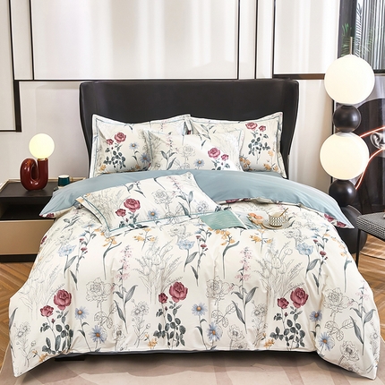 91家纺网 家纺一手货源 找家纺 雲归梦 2024新款全棉铂金棉数码印花四件套 暮春美景