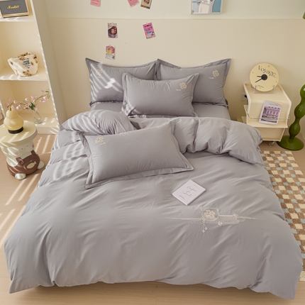 91家纺网 家纺一手货源 找家纺 （总）U品汇 A类全棉色织水洗棉刺绣花四件套纯棉100%床单被套