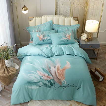 启航家居 2025春夏直播爆款全棉大版印花四件套 羽梦 1