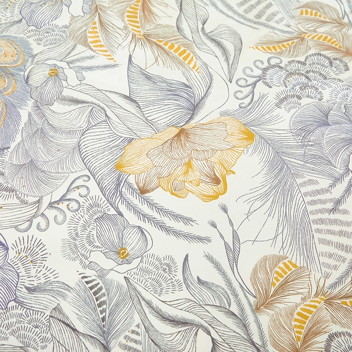 91家纺网 家纺一手货源 找家纺 雲归梦 2024新款全棉铂金棉数码印花四件套 共舞 灰