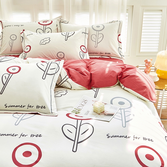 91家纺网 家纺一手货源 找家纺 雲归梦 2024新款全棉活性13372印花四件套 纯真 米