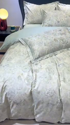 91家纺网 家纺一手货源 找家纺 雲归梦 2024新款全棉铂金棉数码印花四件套 雅韵怡香  灰