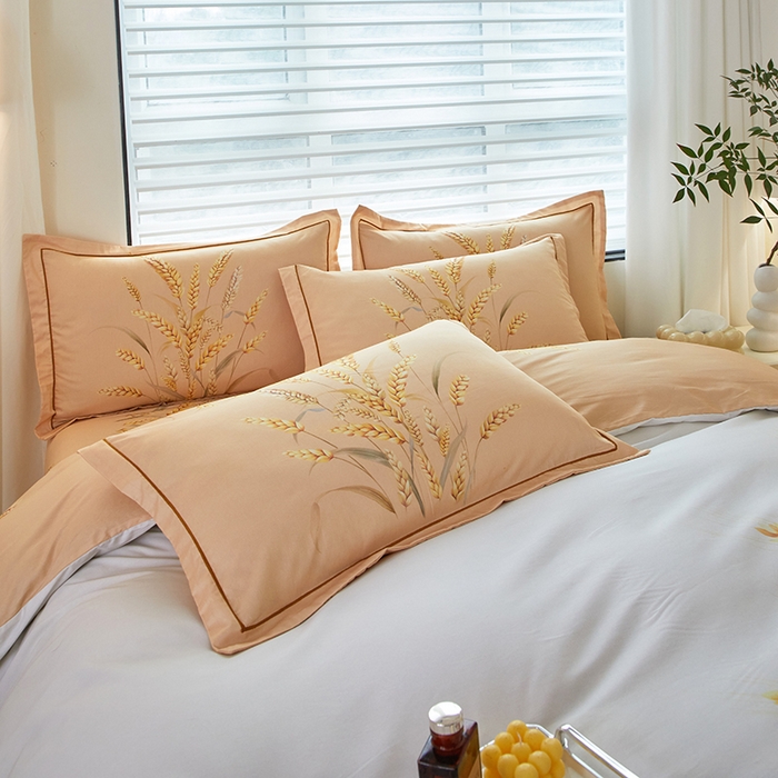 91家纺网 家纺一手货源 找家纺 启航家居 2025春夏直播爆款全棉大版印花四件套 麦言米