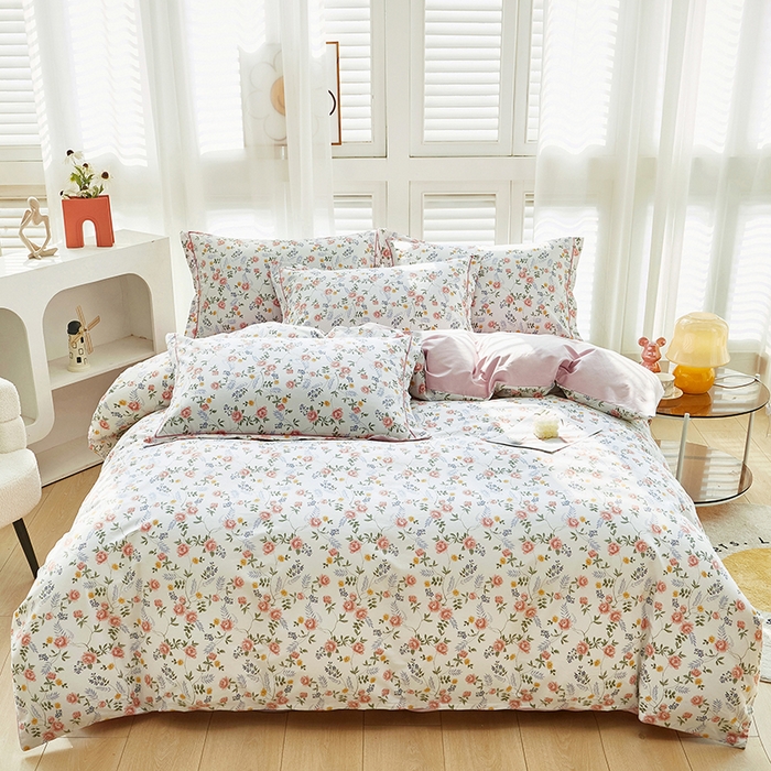 91家纺网 家纺一手货源 找家纺 雲归梦 2024新款全棉活性13372印花四件套 芬妮粉