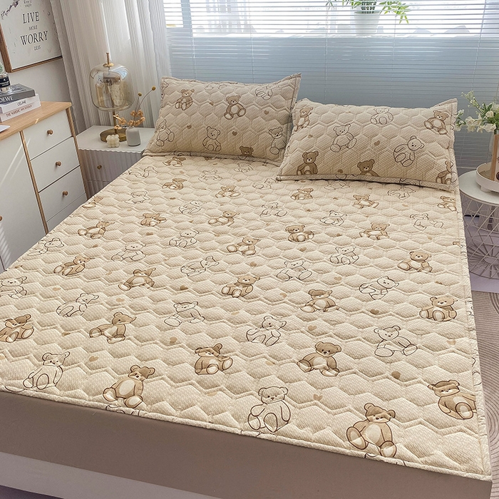 91家纺网 家纺一手货源 找家纺 恋绒家纺 2025新款A类纯棉（隔尿 防水）抗菌软床垫 快乐熊仔