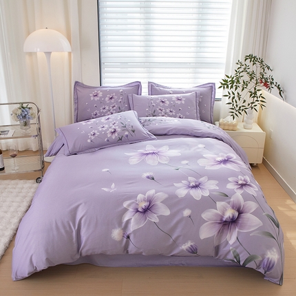 91家纺网 家纺一手货源 找家纺 （总）启航家居 2025春夏直播爆款全棉大版印花四件套