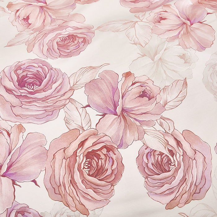 91家纺网 家纺一手货源 找家纺 雲归梦 2024新款全棉铂金棉数码印花四件套 粉妆梦媛 粉