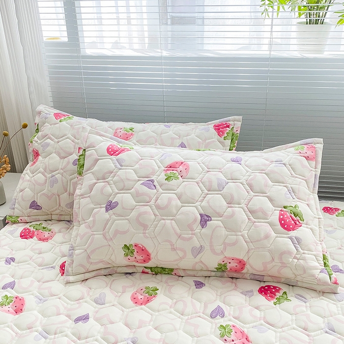 91家纺网 家纺一手货源 找家纺 恋绒家纺 2025新款A类纯棉（隔尿 防水）抗菌软床垫 水晶草莓