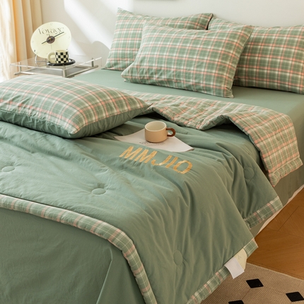 寐眠 2024新款全棉水洗棉刺绣夏被夏被四件套 绿野仙踪