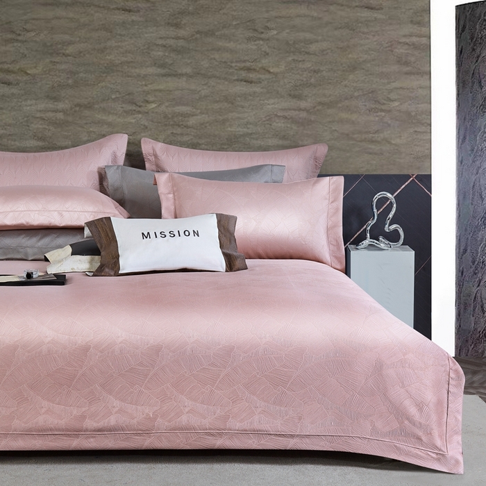 91家纺网 家纺一手货源 找家纺 时亿家居 2024新款色织厚织提花长绒棉四件套-凯悦 凯悦-甜蜜粉