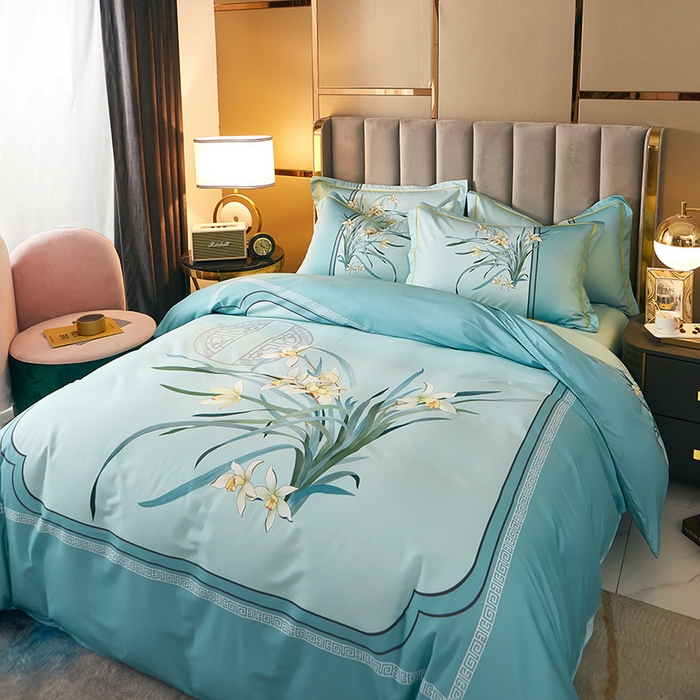 91家纺网 家纺一手货源 找家纺 雲归梦 2024新款全棉活性13372印花四件套 春江晓景