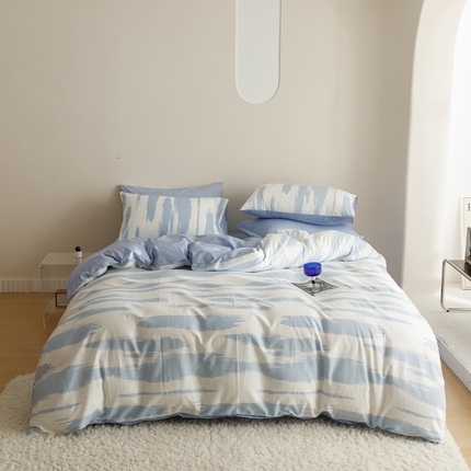 91家纺网 家纺一手货源 找家纺 （总）蓝邻家纺 2024新款全棉印花简约系列四件套