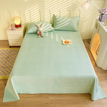 寐眠 2024新款全棉老粗布印花床单床盖 闲雅花韵