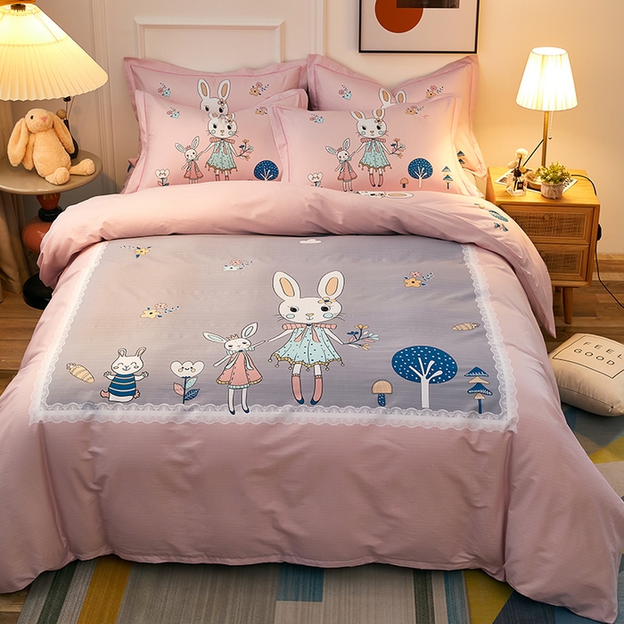 91家纺网 家纺一手货源 找家纺 雲归梦 2024新款全棉活性13372印花四件套 安妮日记