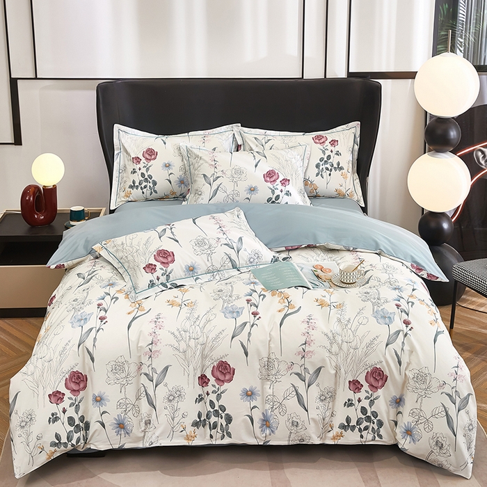 91家纺网 家纺一手货源 找家纺 雲归梦 2024新款全棉铂金棉数码印花四件套 暮春美景